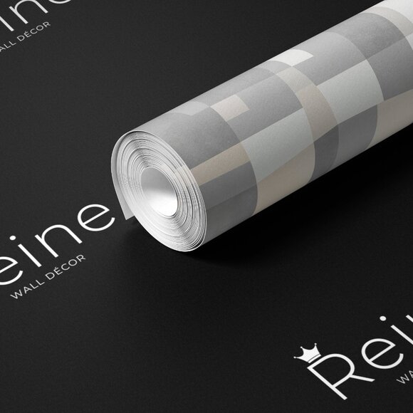 Crisscrossed Concrete Wallpaper in White & Gray - Picture 2 of 9